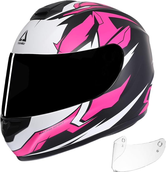 TRIANGLE Full Face Motorcycle Helmets Street Bike Helmet for Men with Extra Cv