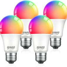 4 Pack Smart Light Bulbs A19 E26 RGB Multicolor Work Google Home Alexa