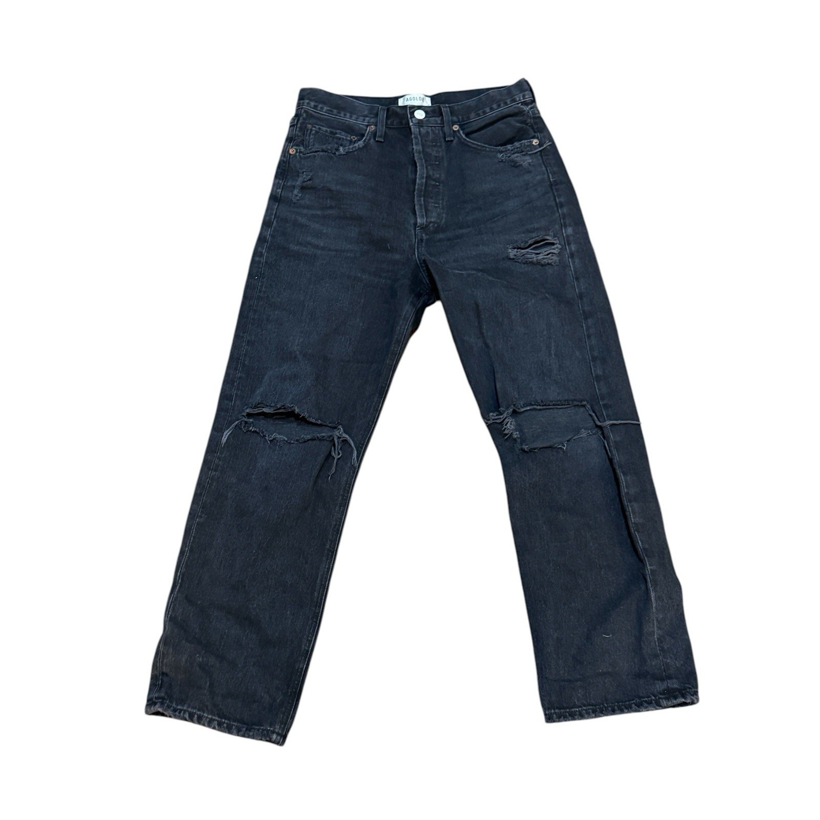 【関税込み】AGOLDE ブラック 90's クロップドジーンズ agolde 90s crop Black Distressed Size 25