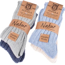 BRUBAKER Men's Women's Alpaca Wool Socks Winter Socks for Men Women 4 Pair Pack