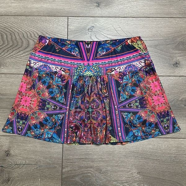 Lucky In Love 13” Pleated Multicolor Tennis Skirt Purple Pink Size Small