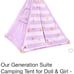 Pink white teepee play Tent