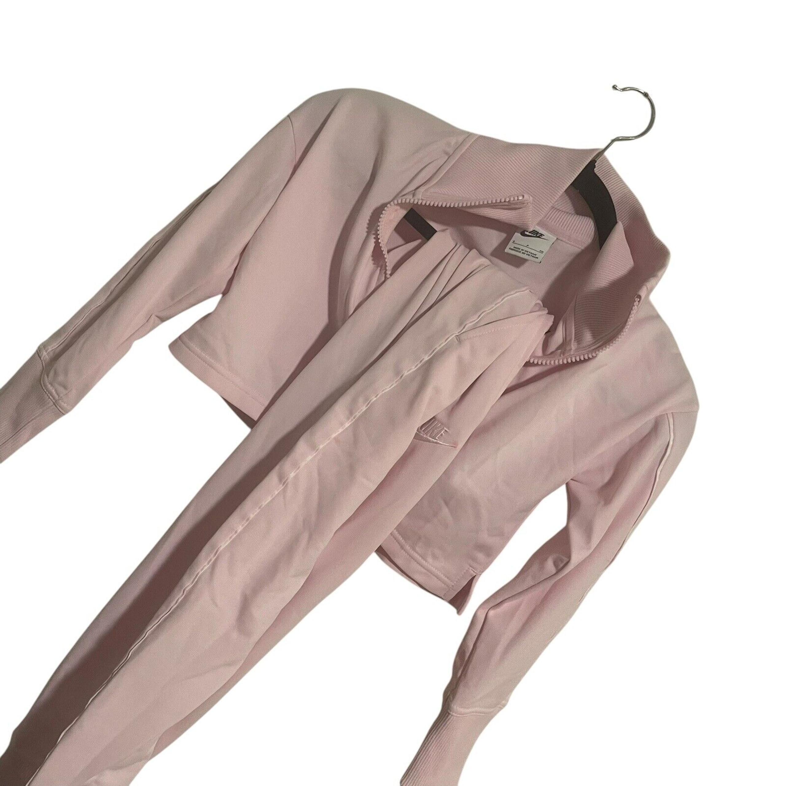 Nike Youth Girls Sportswear High-Waisted Tracksuit In Pink Foam/White 0235