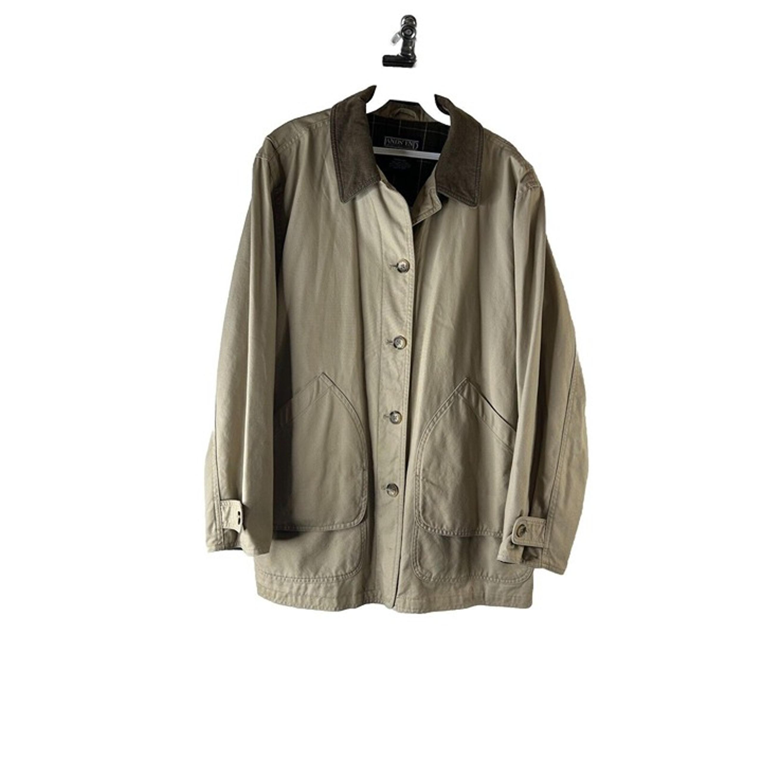 Vintage 90s Womens 14 16 Cordruoy Collar Canvas Barn Chore Coat