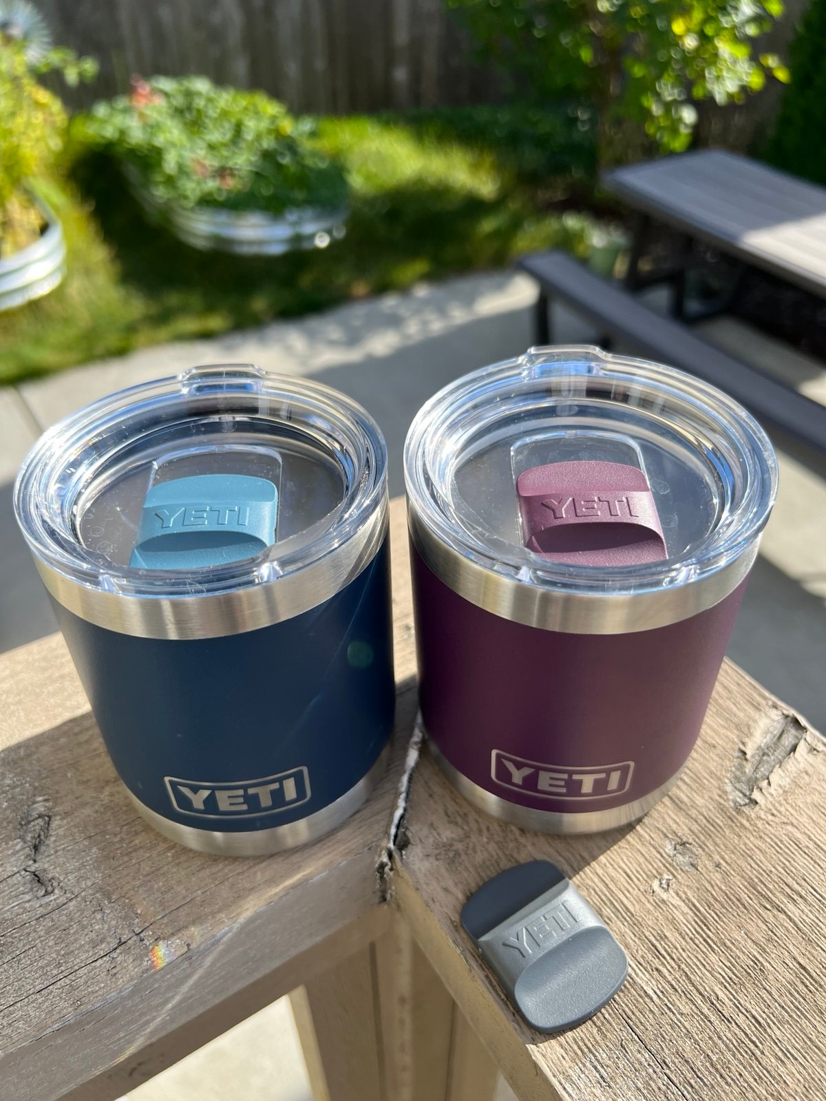 Yeti 10 oz Lowball Rambler with Magslider Lid two Cups