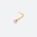 Elegant Solid 14kt gold nose piercing with Soft Pink Stone 20 gaige New