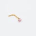 Elegant Solid 14kt gold nose piercing with Soft Pink Stone 20 gaige New