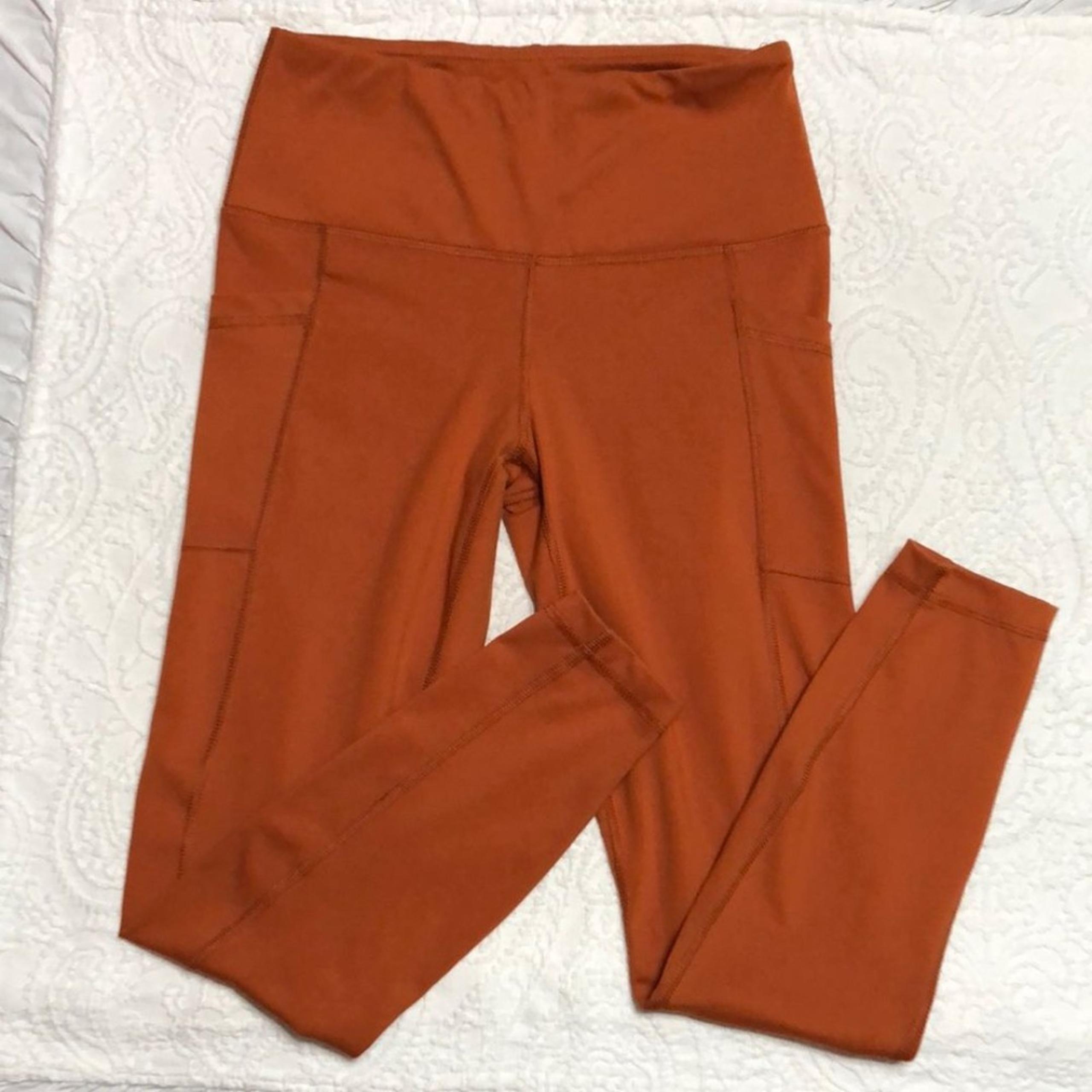 90 Degree By Reflex Burnt Orange Athletic Leggings Size Small