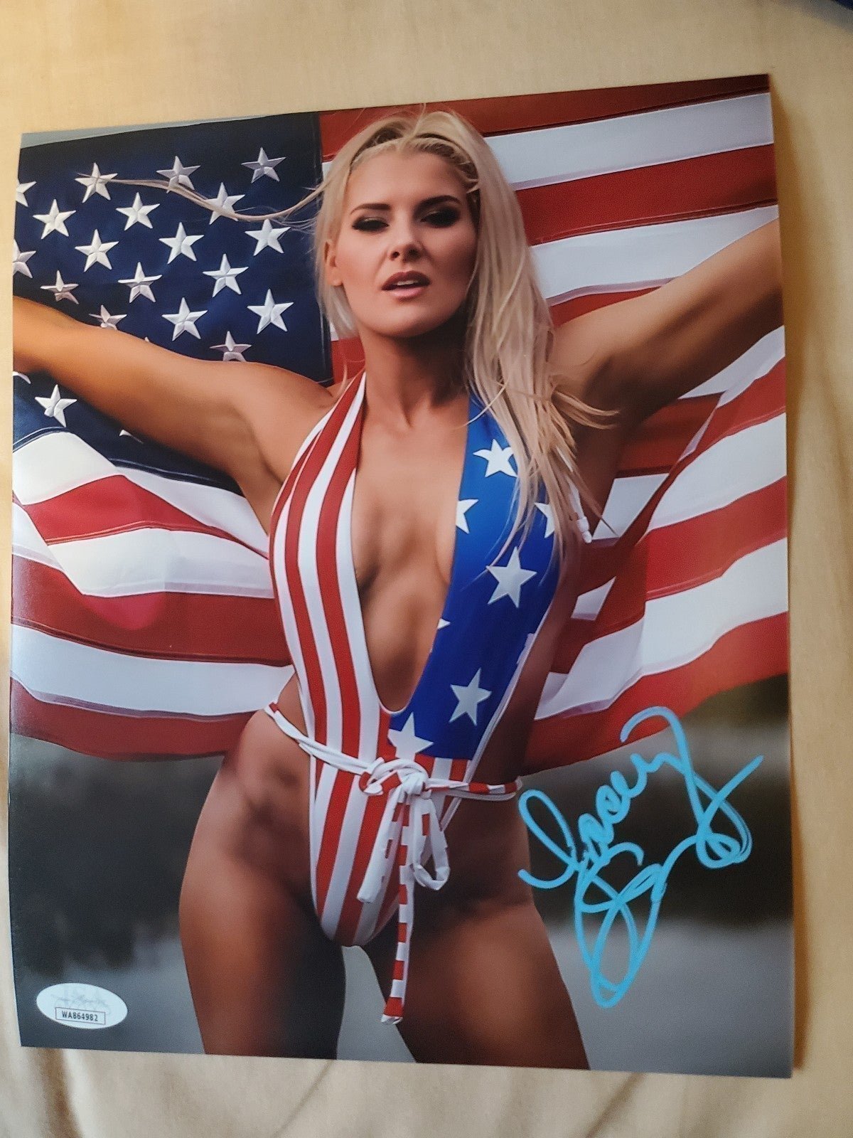 WWE Lacey Evans USA pose autograph 8x10 photo with JSA certification