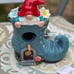 Super cute gargen gnome in boot bird house - light weight resin