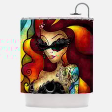 KESS inhouse MANDIE MANZANO ,LIPS LIKE MORPHINE, shower curtain ,retro  Like ne