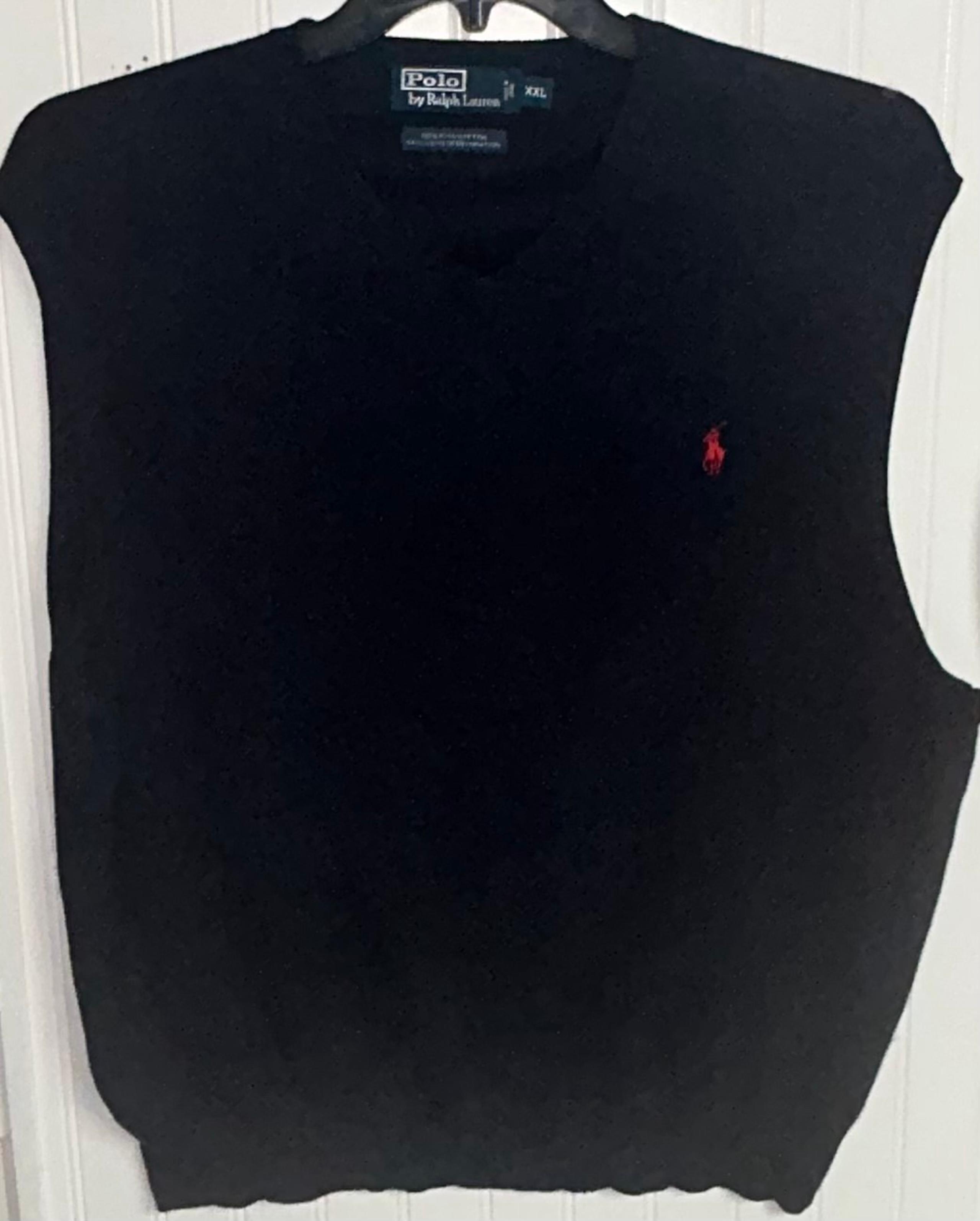 Polo Ralph Lauren Sweater Vest Pima Cotton Mens Size XXL Navy Blue V-Neck