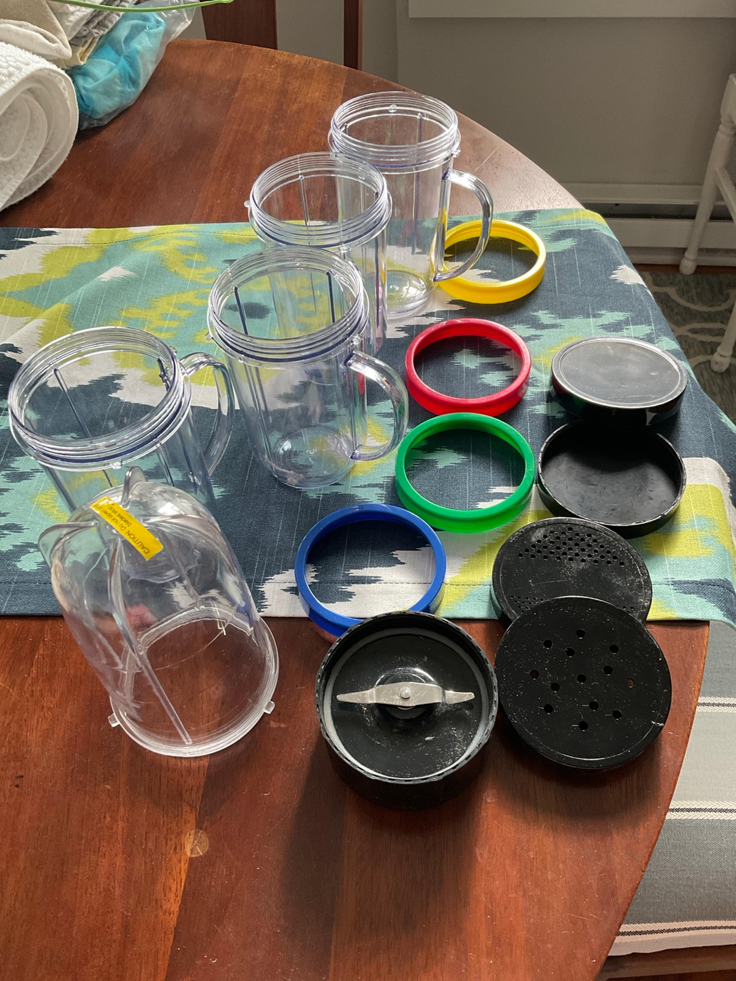 14 Magic Bullet Cups Lids and Base