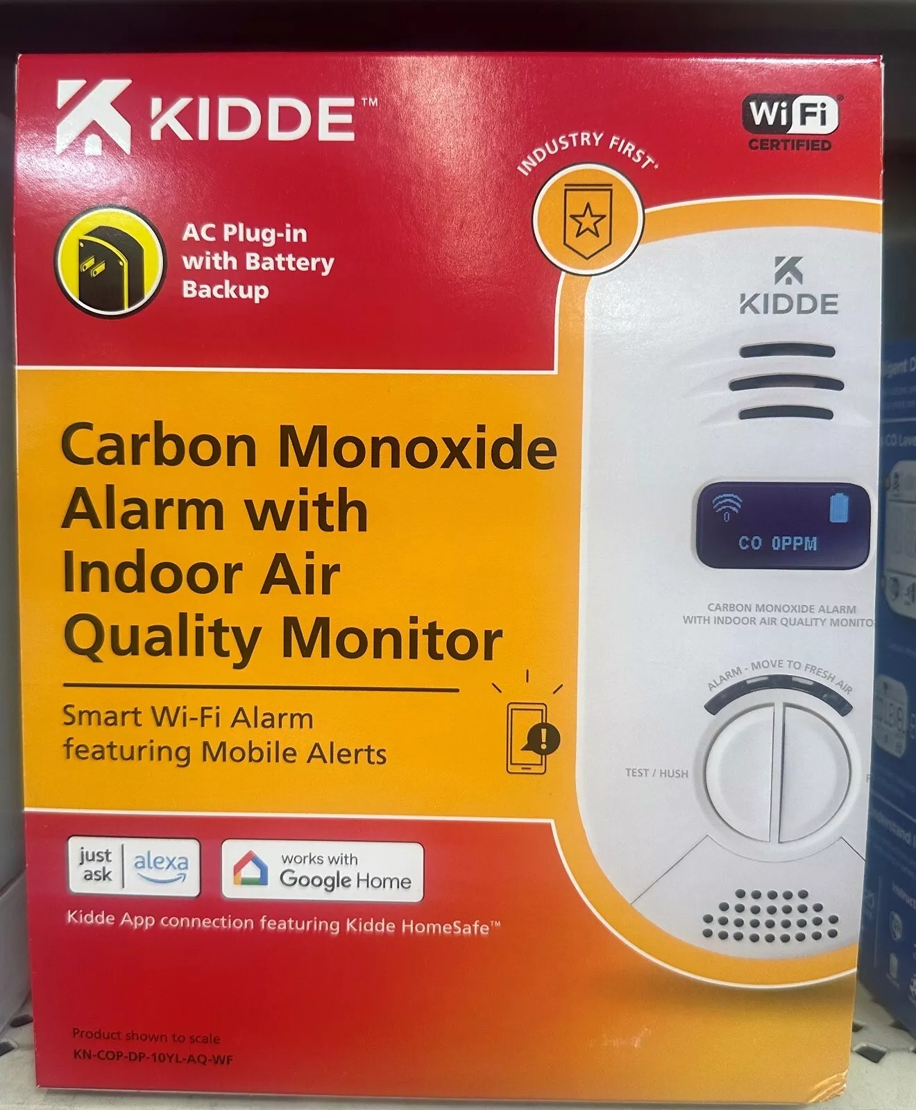KIDDE Carbon Monoxide Smart Wi-Fi Alarm w/ Indoor Air Quality Monitor