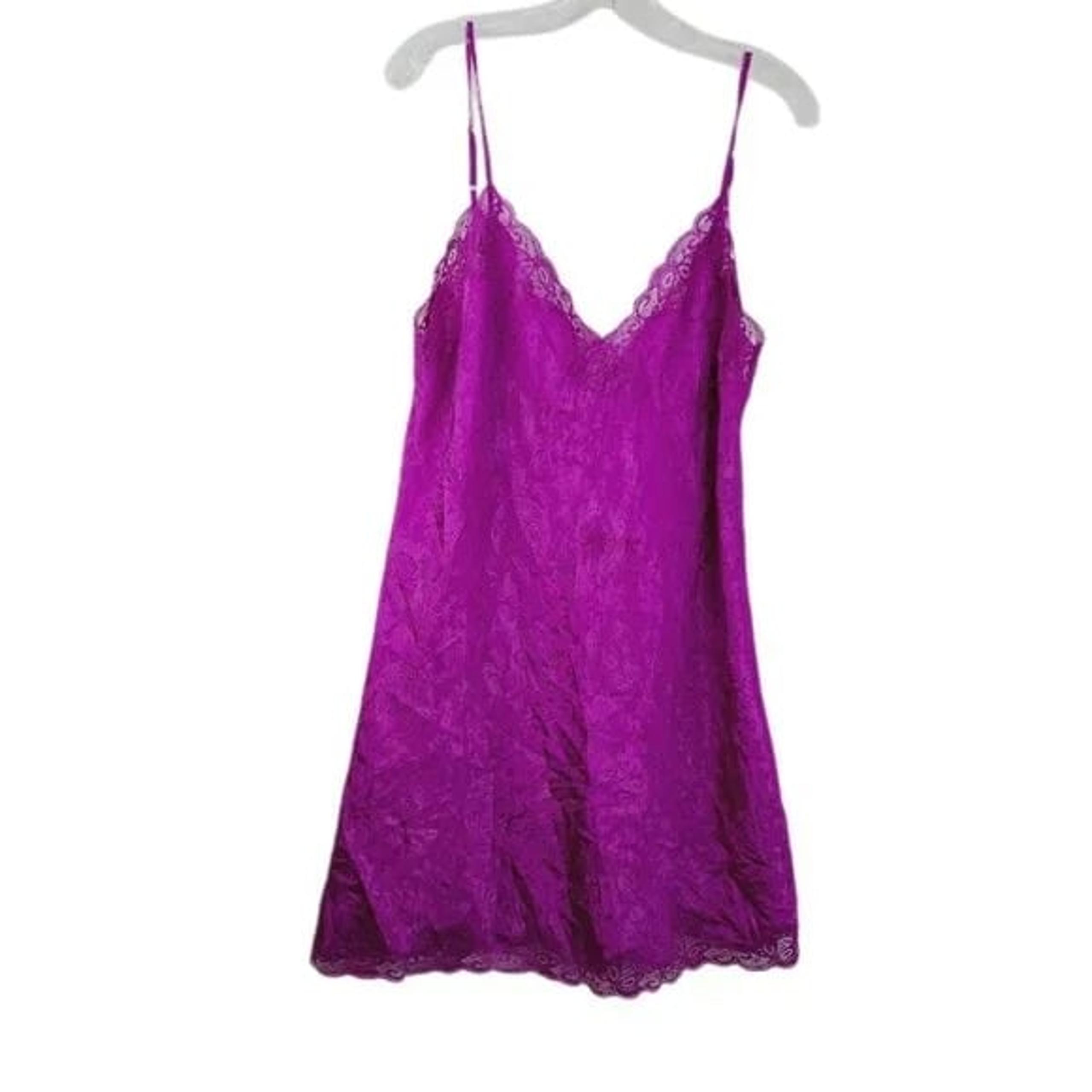 Victoria's Secret Women's Purple Floral Sleeveless Sexy Mini Slip Dress Size L