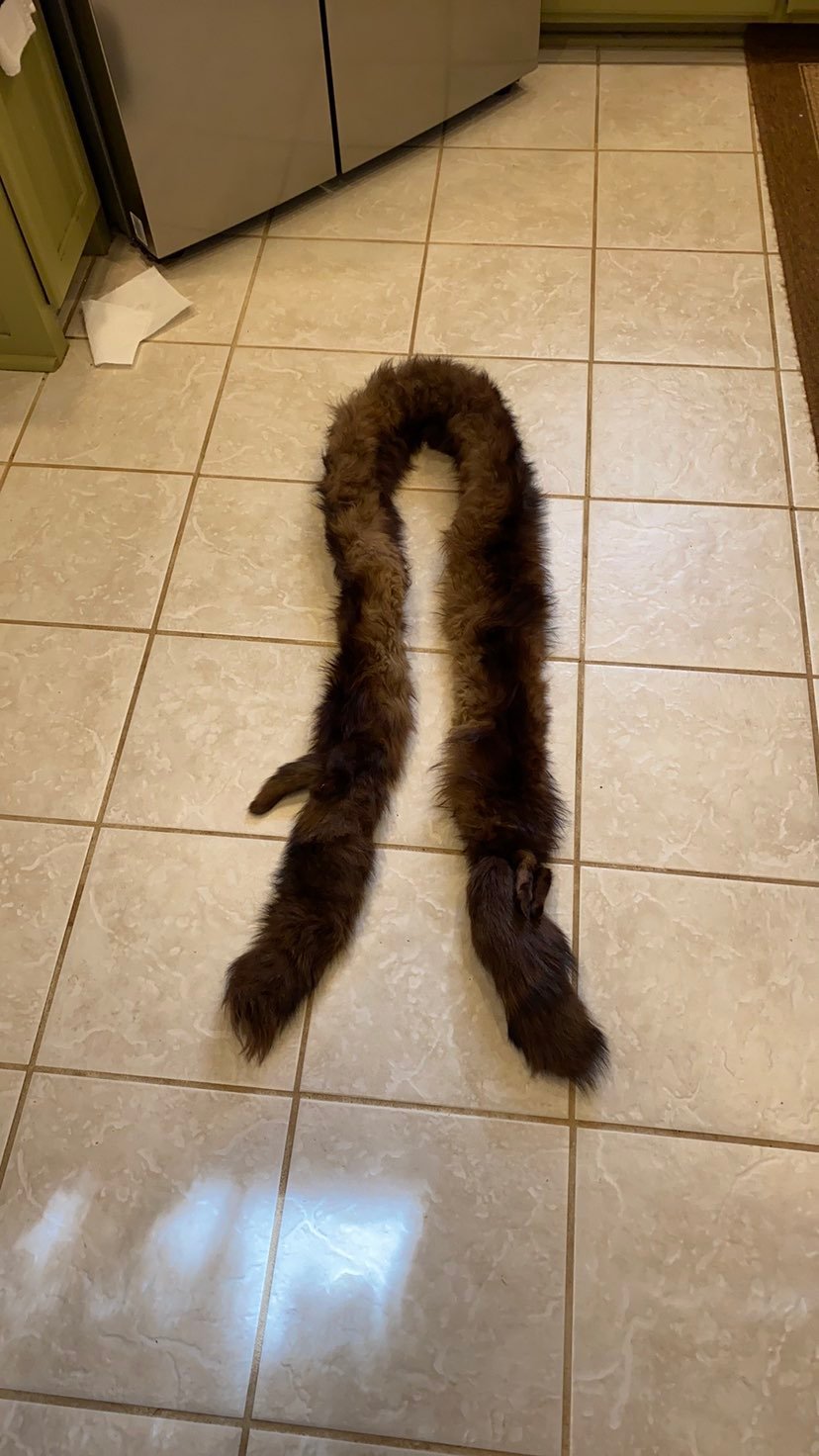 Vintage Real fur long collar for any jacket 80” used well still working