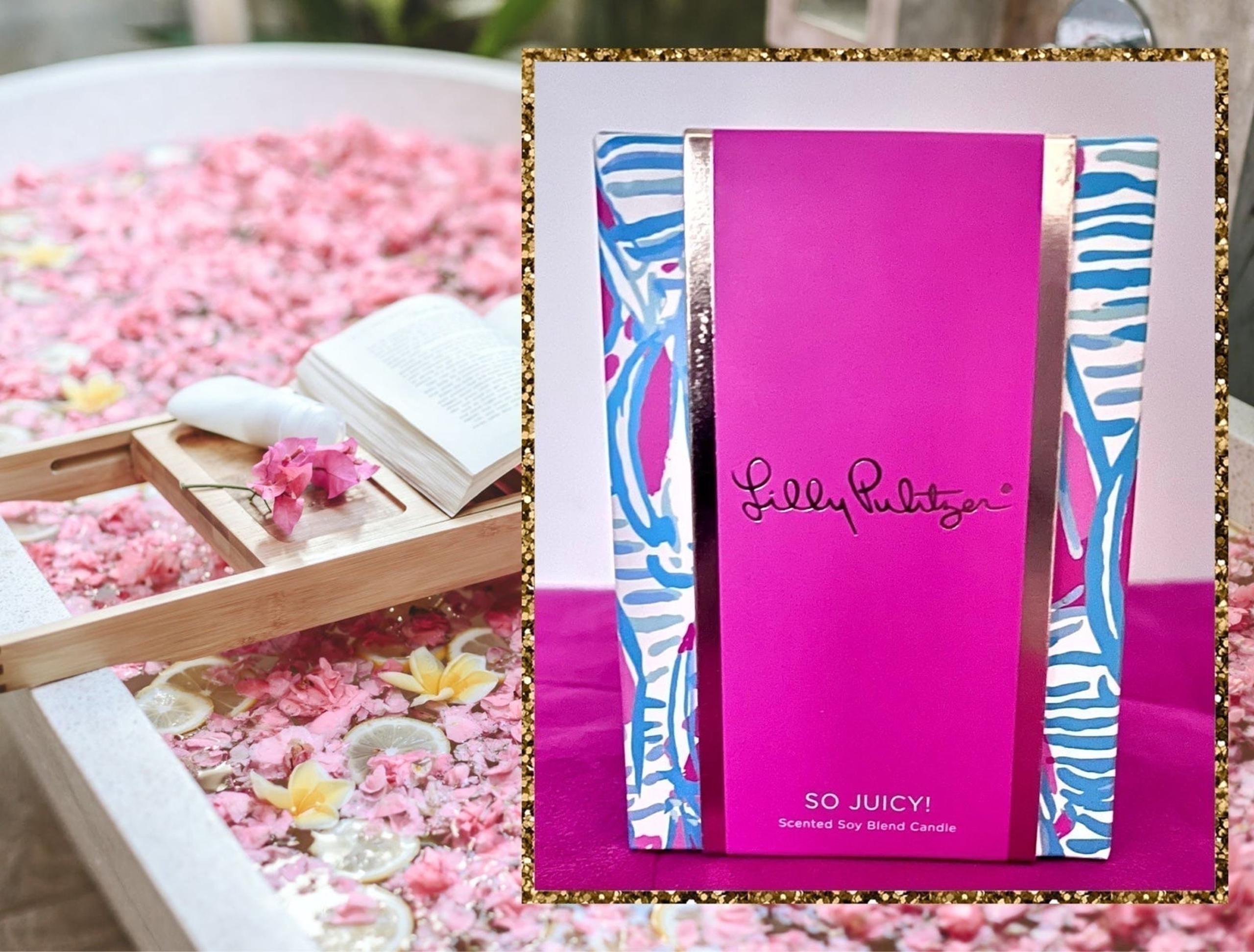 Lilly Pulitzer Red Right Return Glass Candle