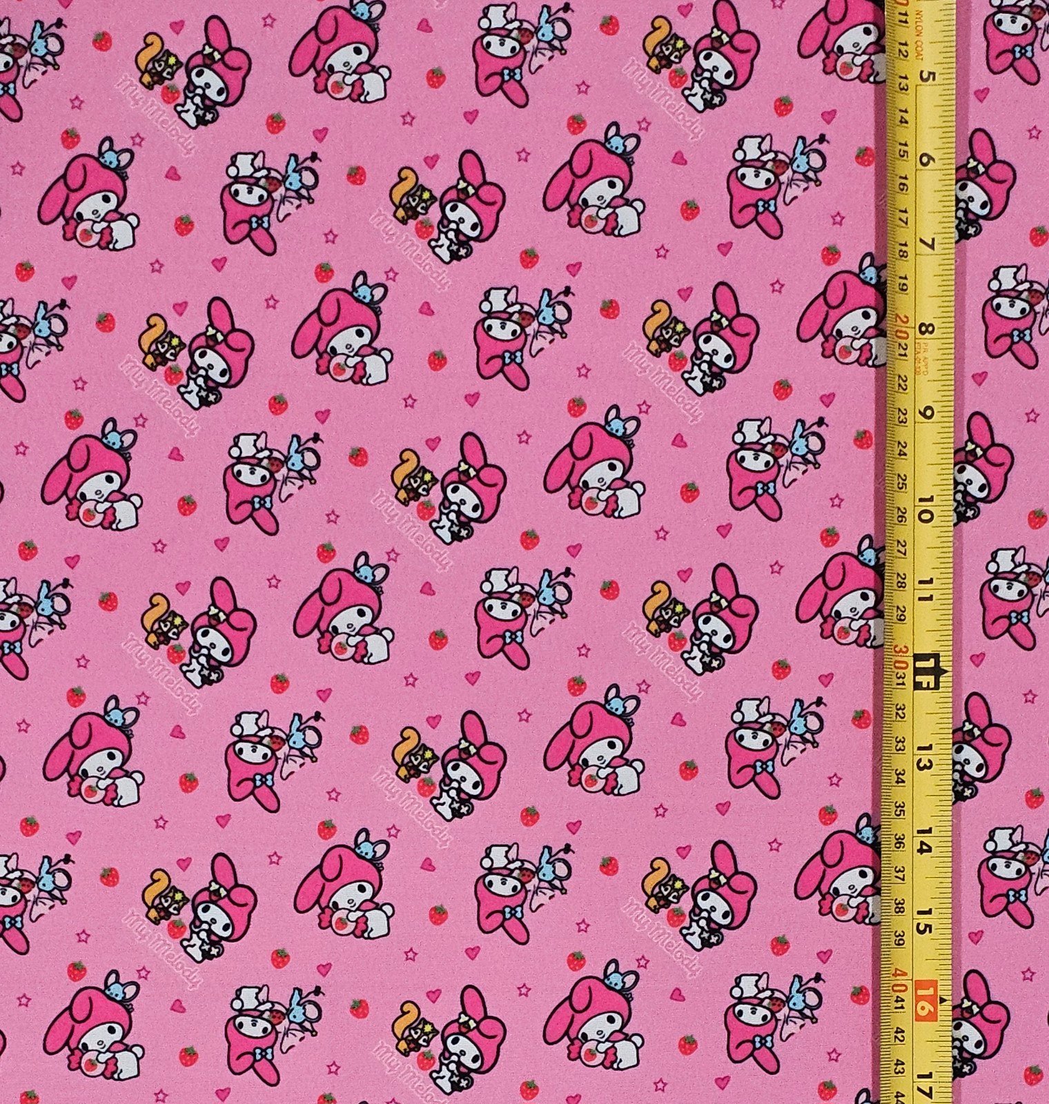 MY MELODY PINK FABRIC 1 YARD (36 X58 ) BRAND NEW