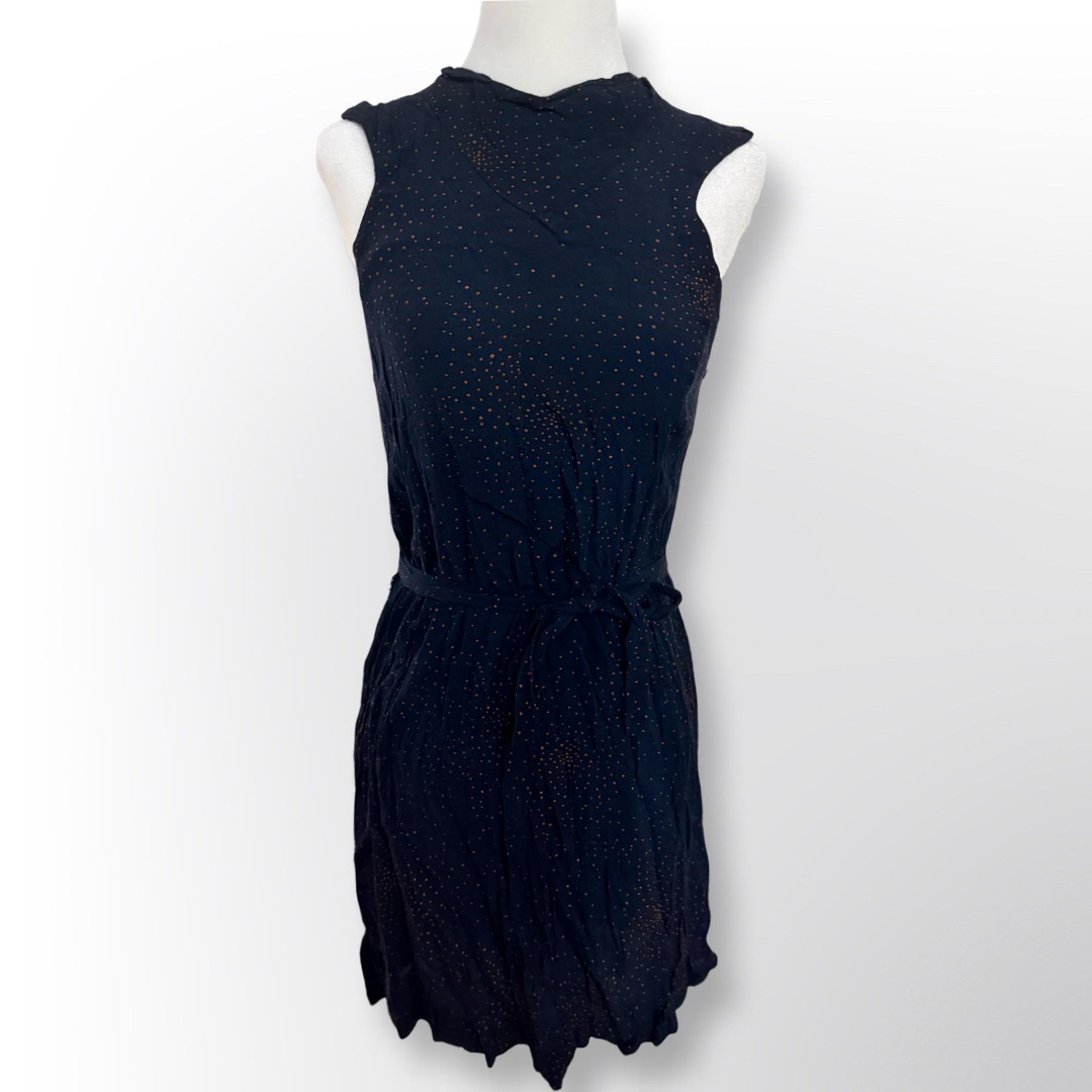 French Connection Navy Polkadot Halter Dress | Size 4