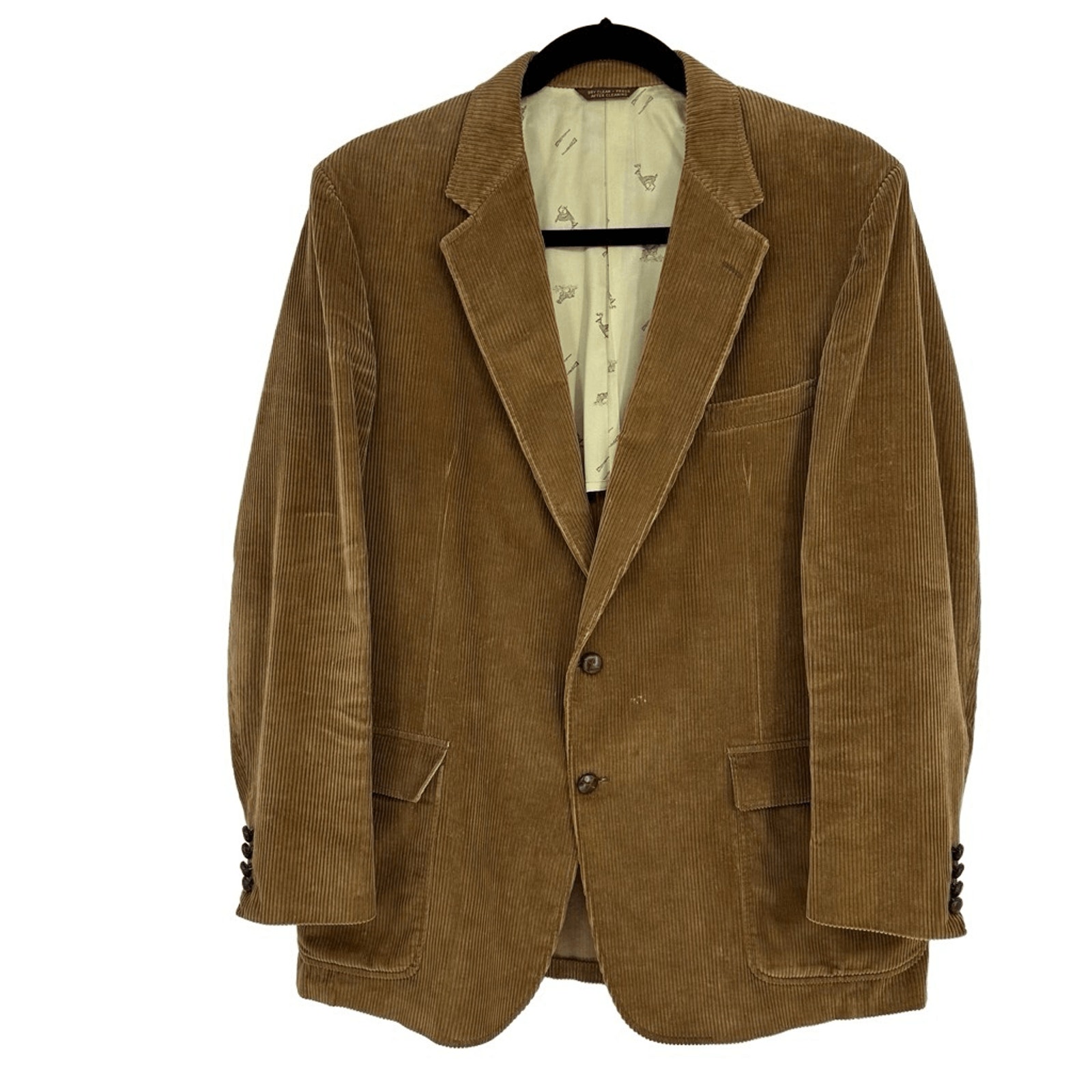 Vintage Union Made Corduroy Men’s Sport Coat Size 48 Brown Equestrian Preppy