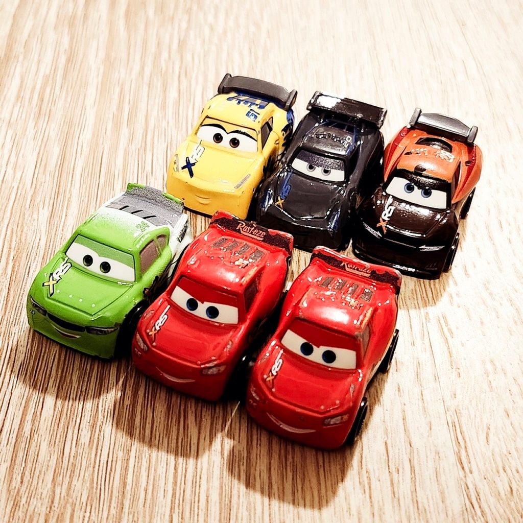 Pixar's Cars Mini Racers XRS Series 6-Pack, Lightning McQueen ×2, Storm, Cruz...