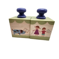 Tree by Kerri Lee Wooden Bookend Blocks Walking the Dog