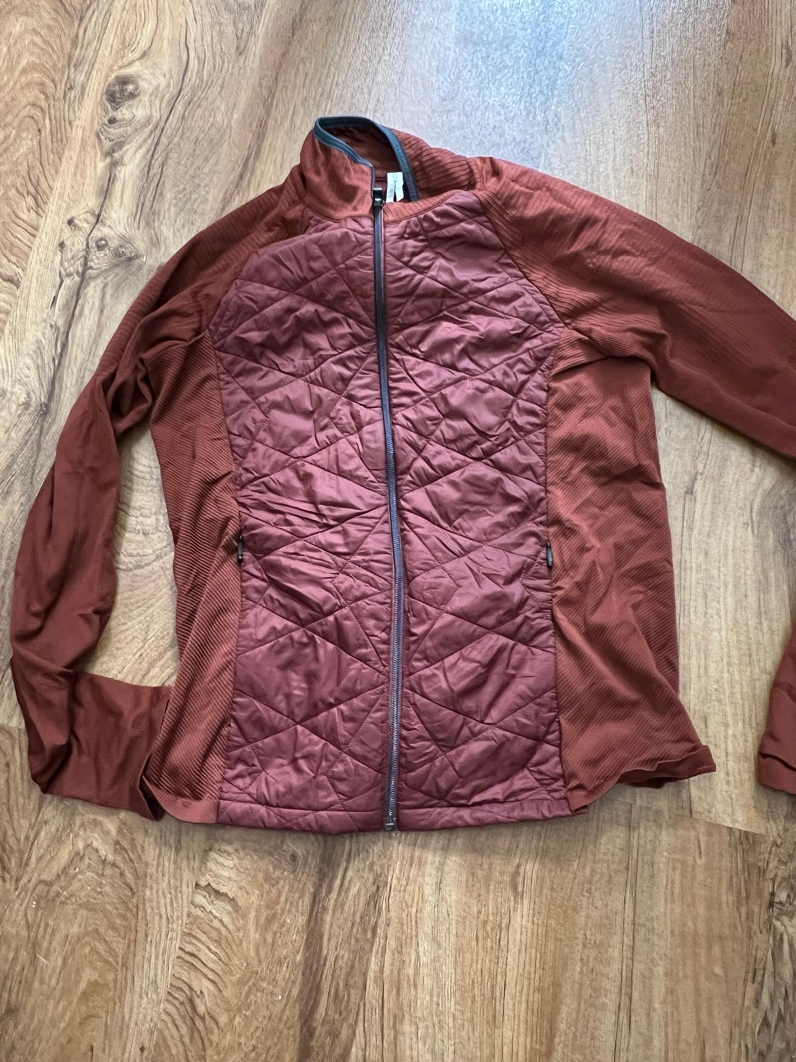 Athleta Jacket Womens Fjord Hybrid PrimaLoft Running Athletic L Rusty Brown