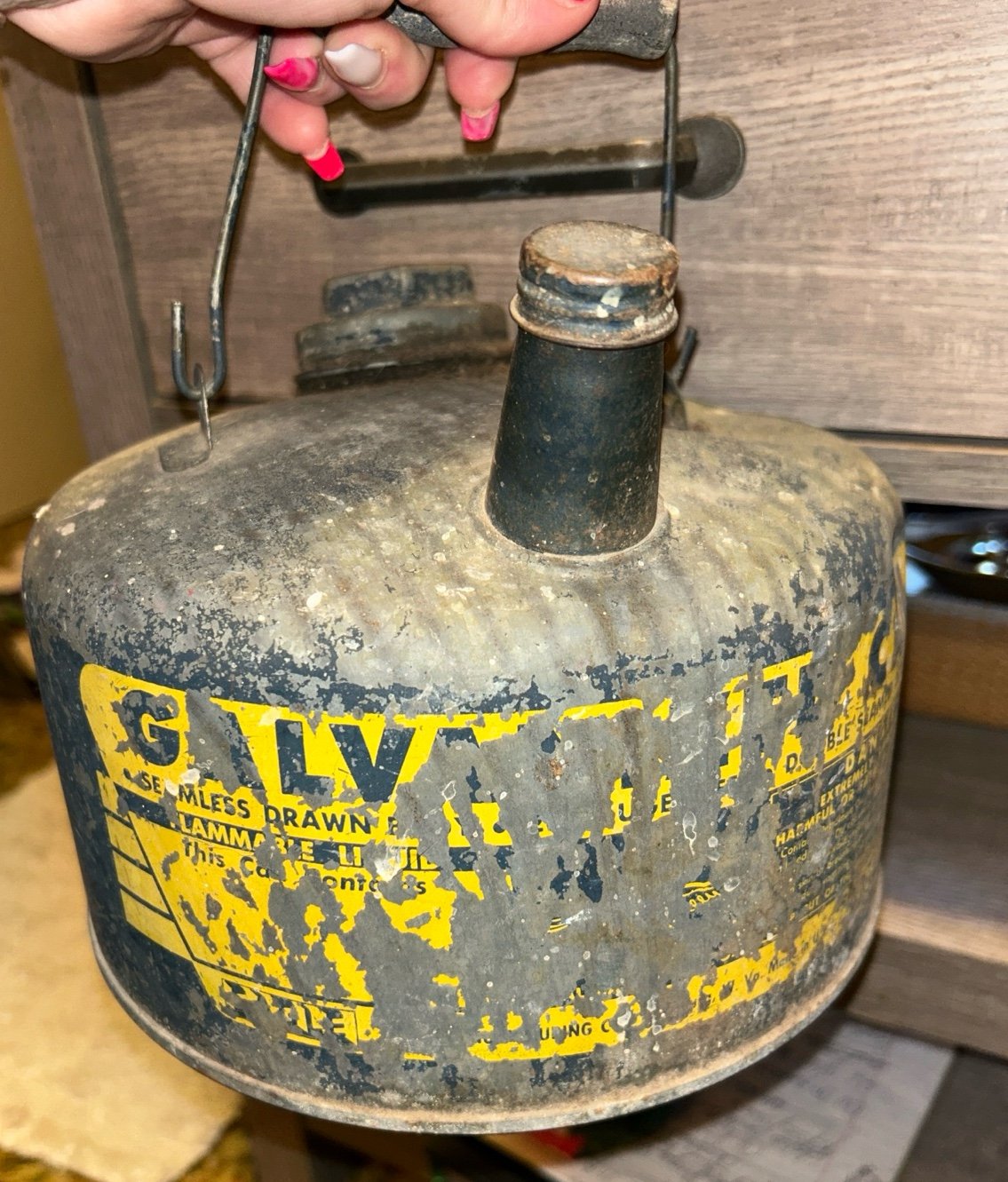 Vintage galvanized can