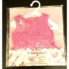 NEW American Girl Love Shack Fancy GARDEN PARTY PEPLUM TOP Pink Knit + Hanger