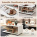 Modern Retro Coffee Table With Geometric Design And 3-Tier Storage