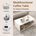 Modern Retro Coffee Table With Geometric Design And 3-Tier Storage