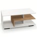 Modern Retro Coffee Table With Geometric Design And 3-Tier Storage