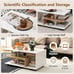 Modern Retro Coffee Table With Geometric Design And 3-Tier Storage