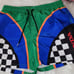 FOREVER 21 x HONDA Men's Swim Shorts Racing Checkered Green Blue - Size M