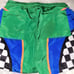 FOREVER 21 x HONDA Men's Swim Shorts Racing Checkered Green Blue - Size M