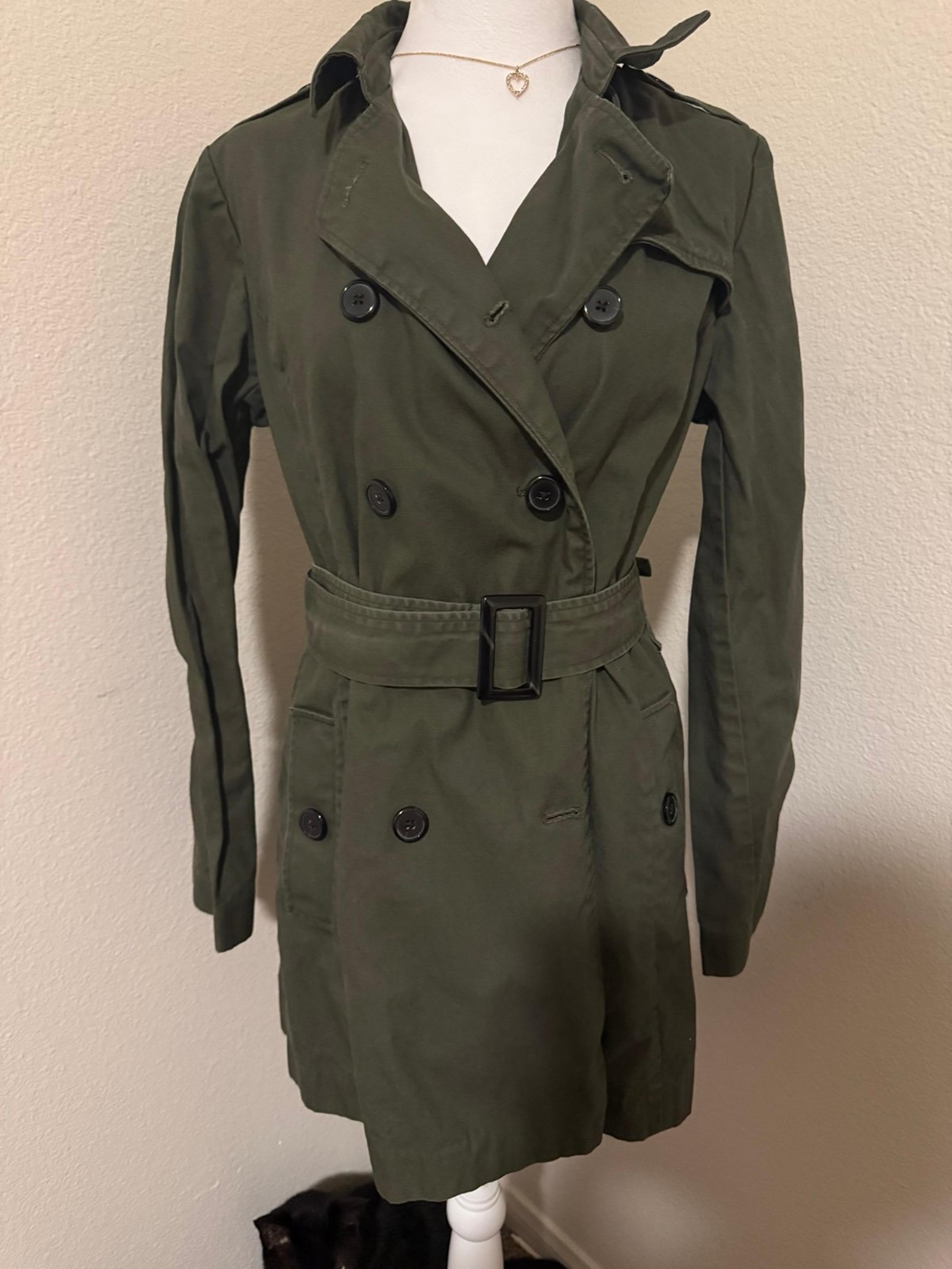 Forever 21 M Trench Coat Military Green