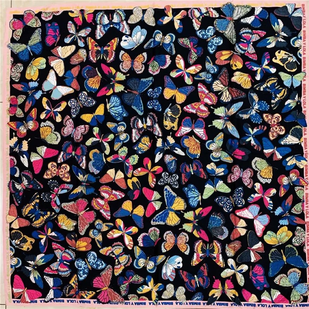 Spanish-designed butterfly pattern shawl/scarf