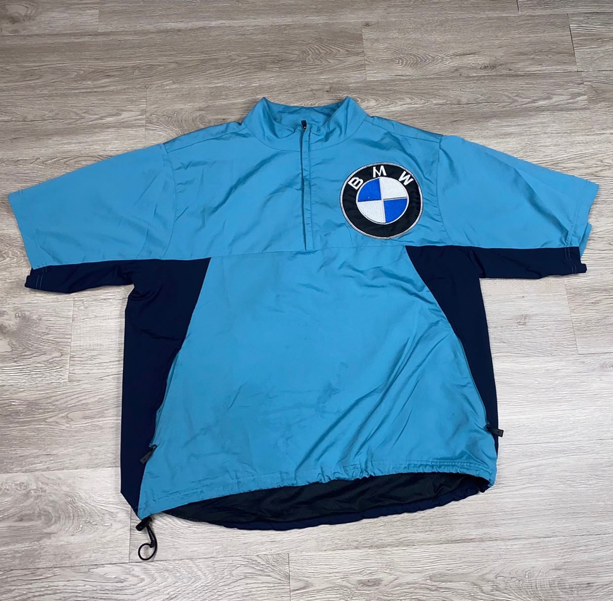 ADIDAS CLIMAPROOF x BMW Size XLarge Full Zip Mens Windbreaker Jacket Blue Golf