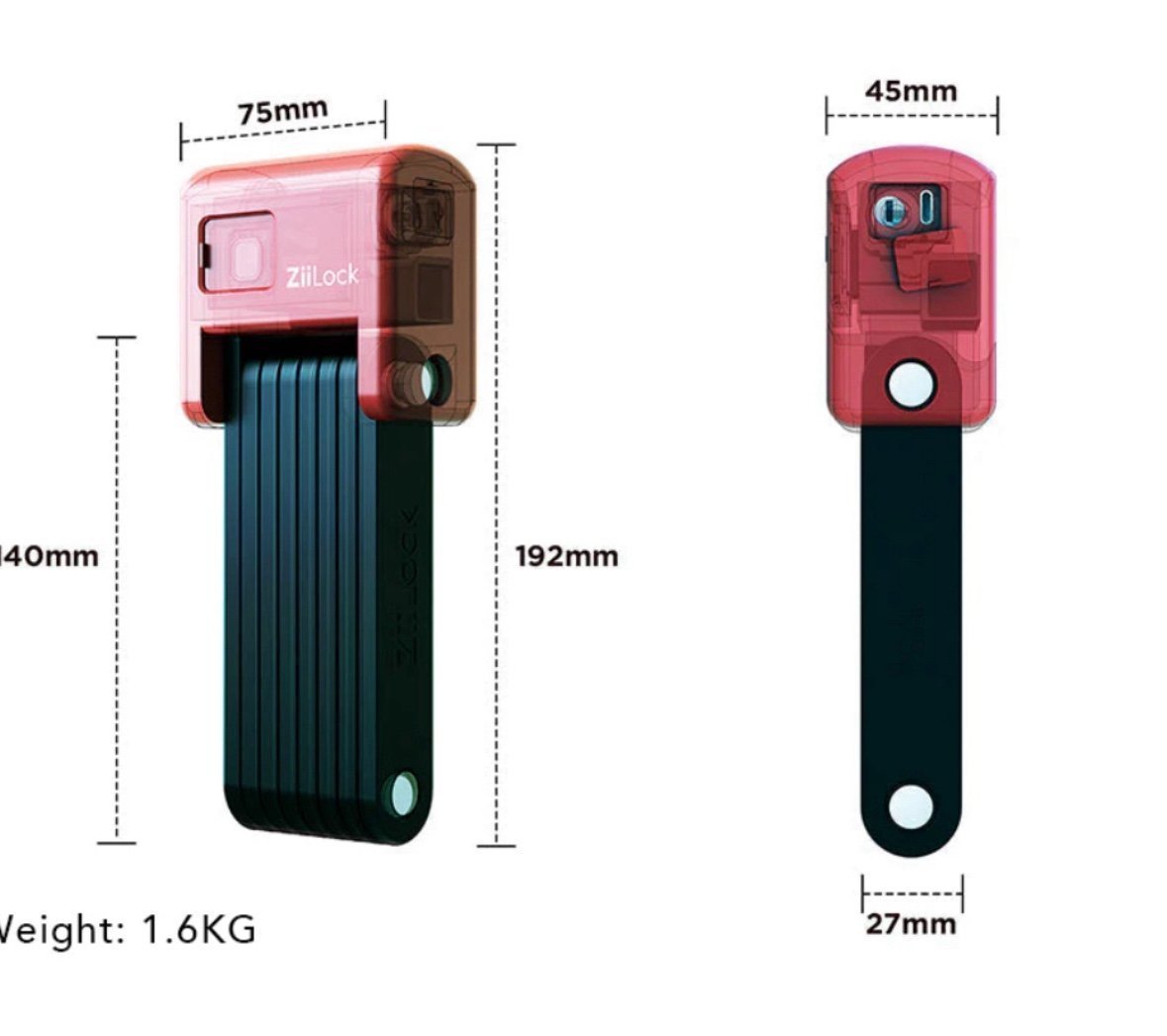ZiiLock X - Smart Folding Bike Lock Fingerprint & Smartphone Unlock **NEW, OB**