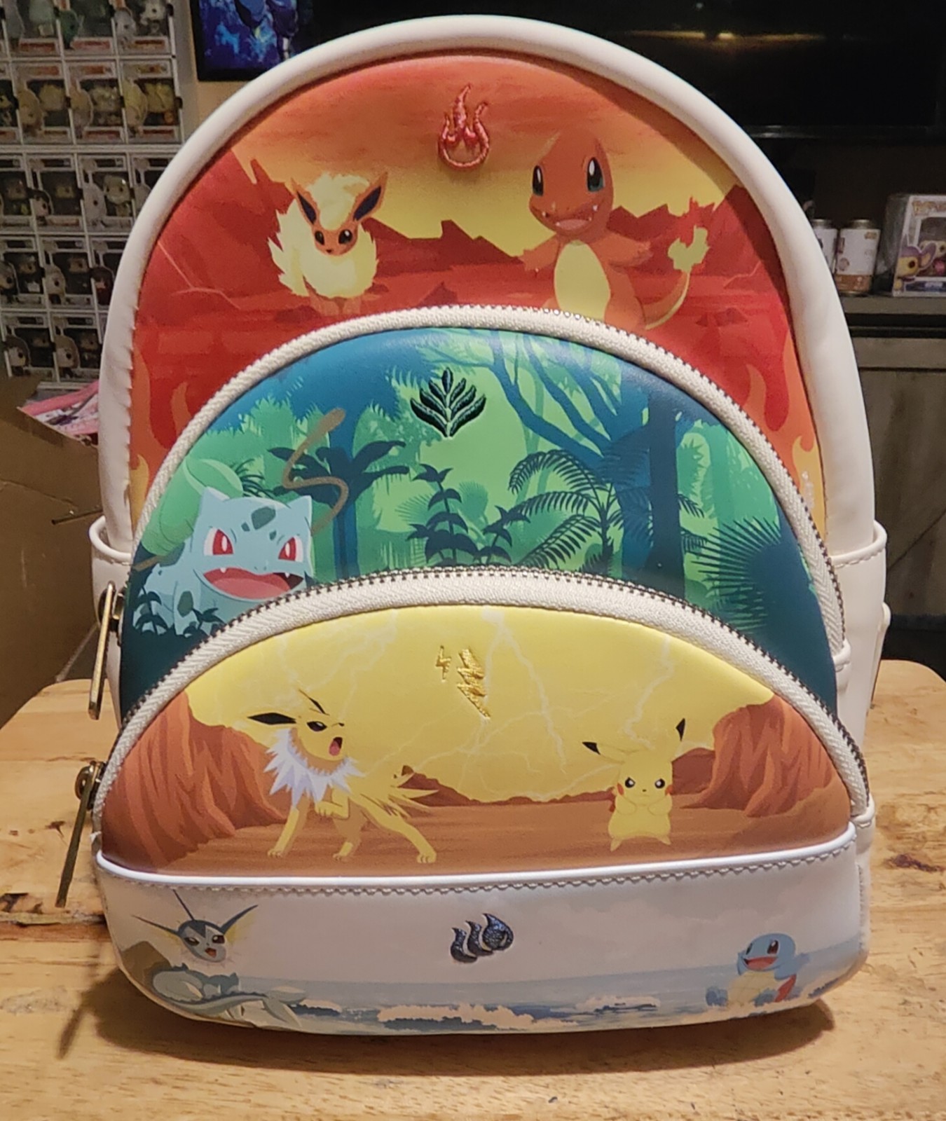 Loungefly Pokemon Elements Triple Pocket Mini Backpack Brand New