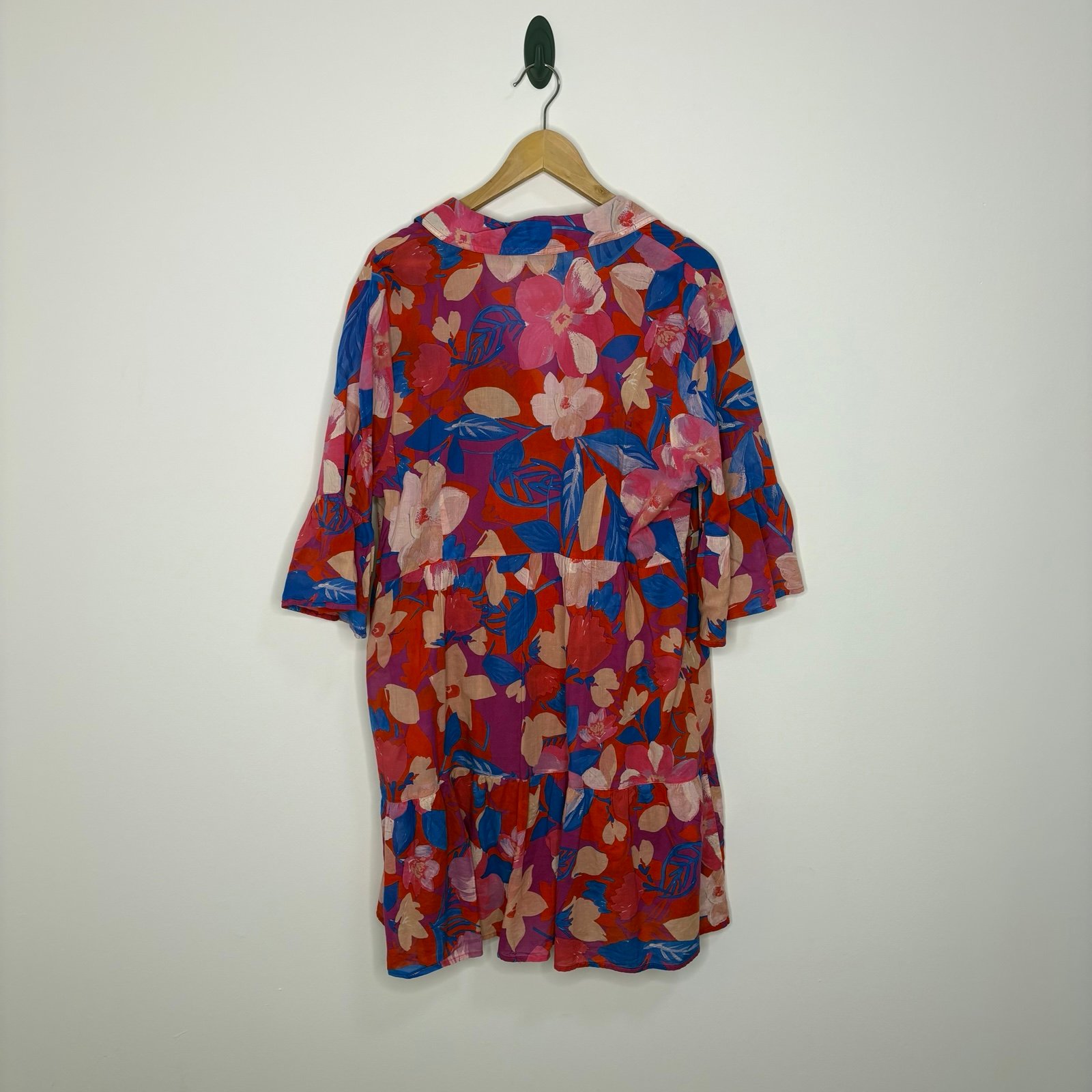JOHNNY WAS GIVERNEY GARDENS RUFFLE SLEEVE DRESS size XL