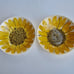 Vintage 70s Vera Neumann Sunflower 2 Salad Bowls Hand Painted 6.5 JAMAICA MADE