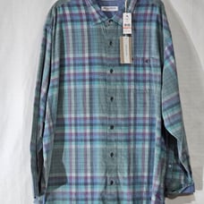 Tommy Bahama Coastline Cord Verde Plaid Shirt