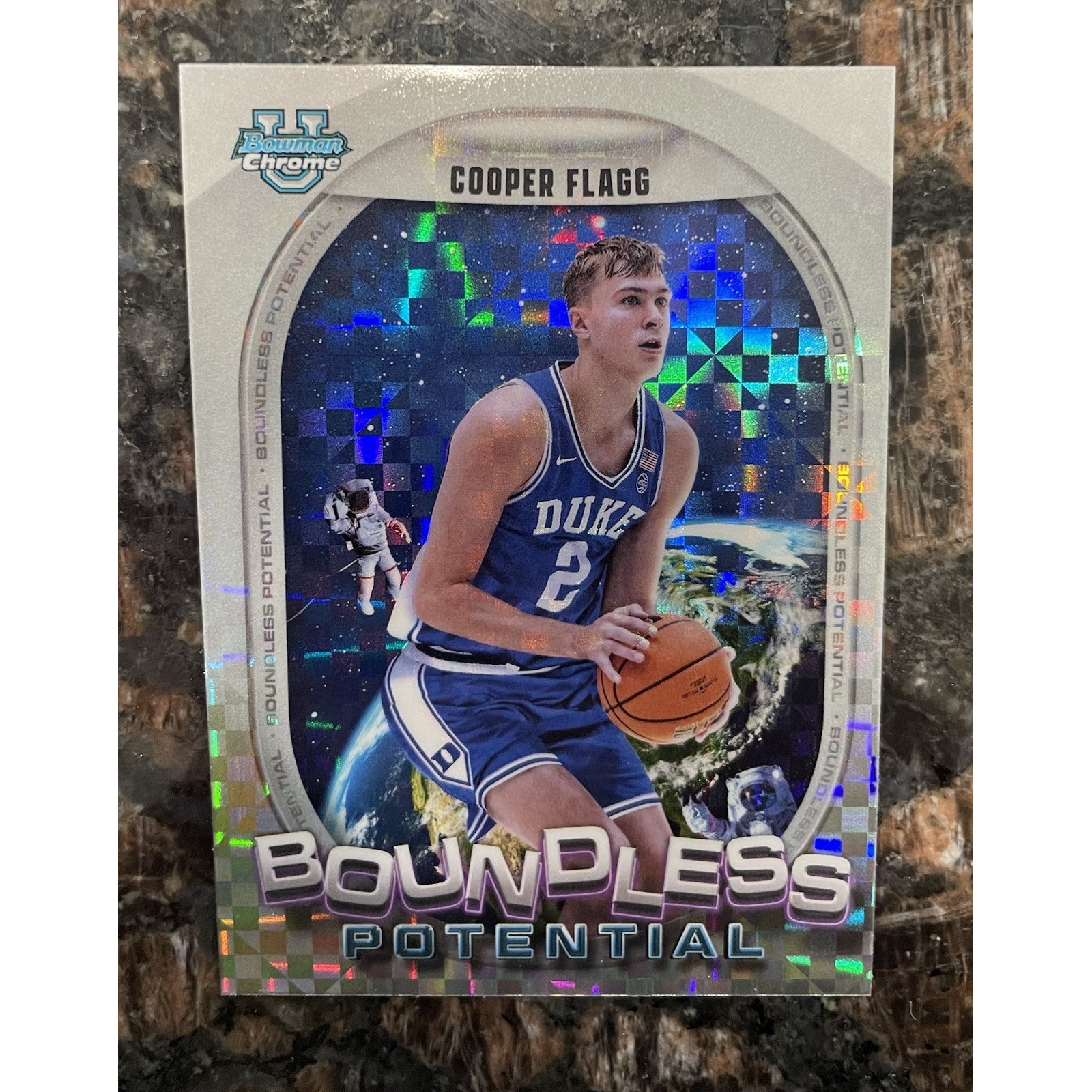 2024-25 Bowman Chrome U #BP-3 Cooper Flagg Boundless Potential X-Fractor Duke