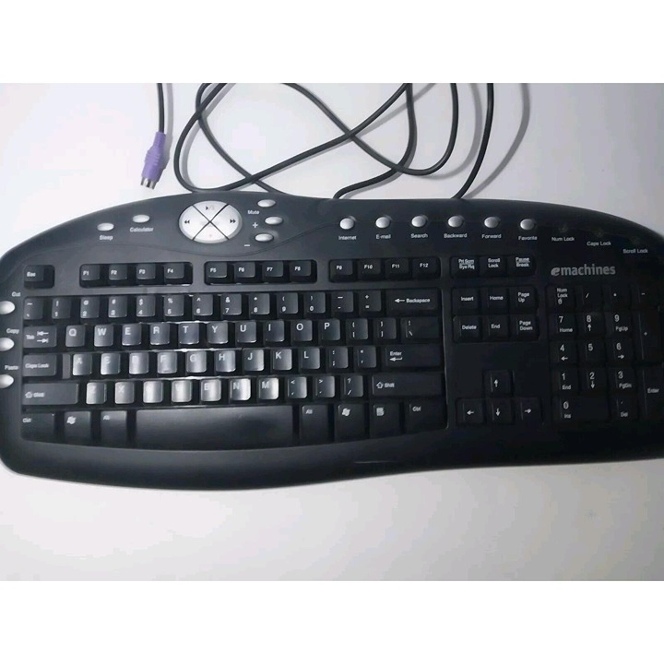 eMachines KB-0108 PS/2 Black Desktop 18 Hot Key Multimedia Keyboard