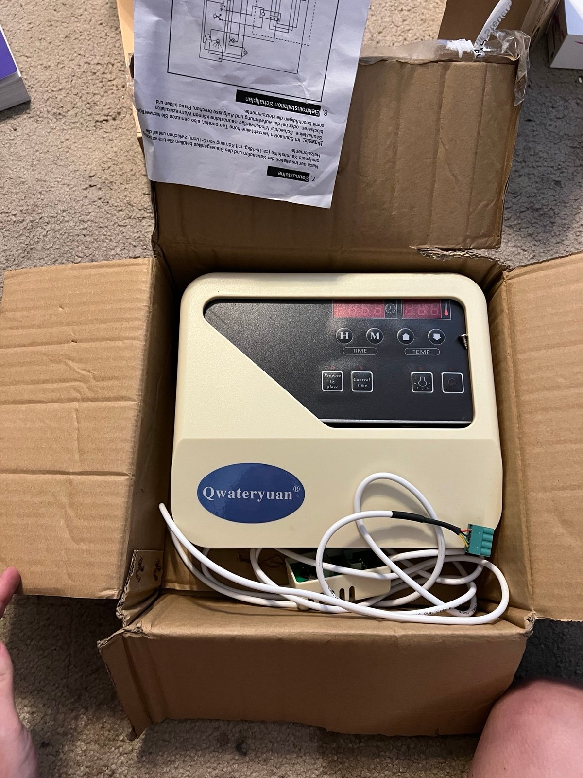 Sauna stove external heat temperature controller