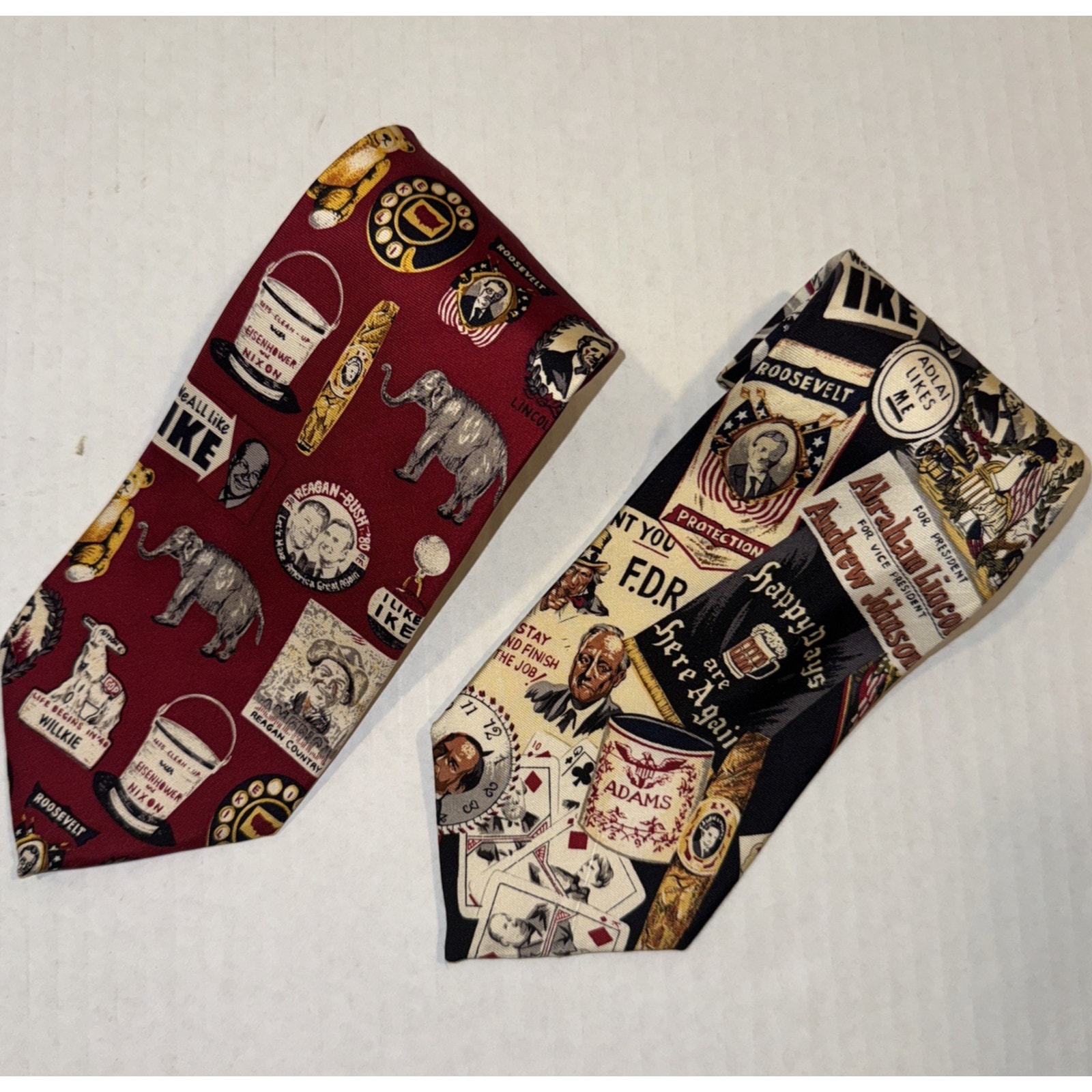 Lot of 2 Smithsonian Institution 100% Silk Presidental Necktie Made in the USA