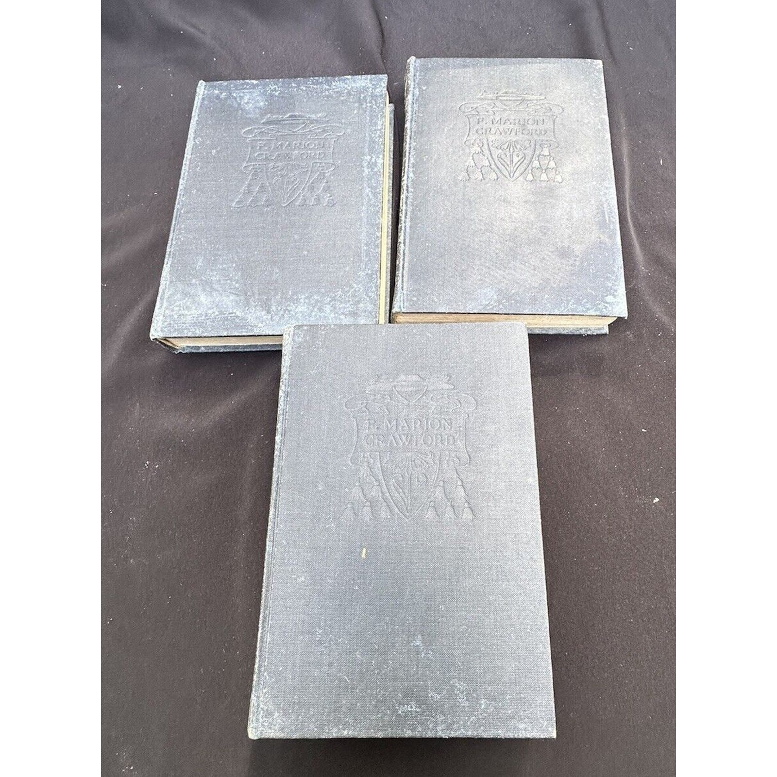 Early-1900s Antique Books The Novels of F. Marion Crawford 3 Volumes