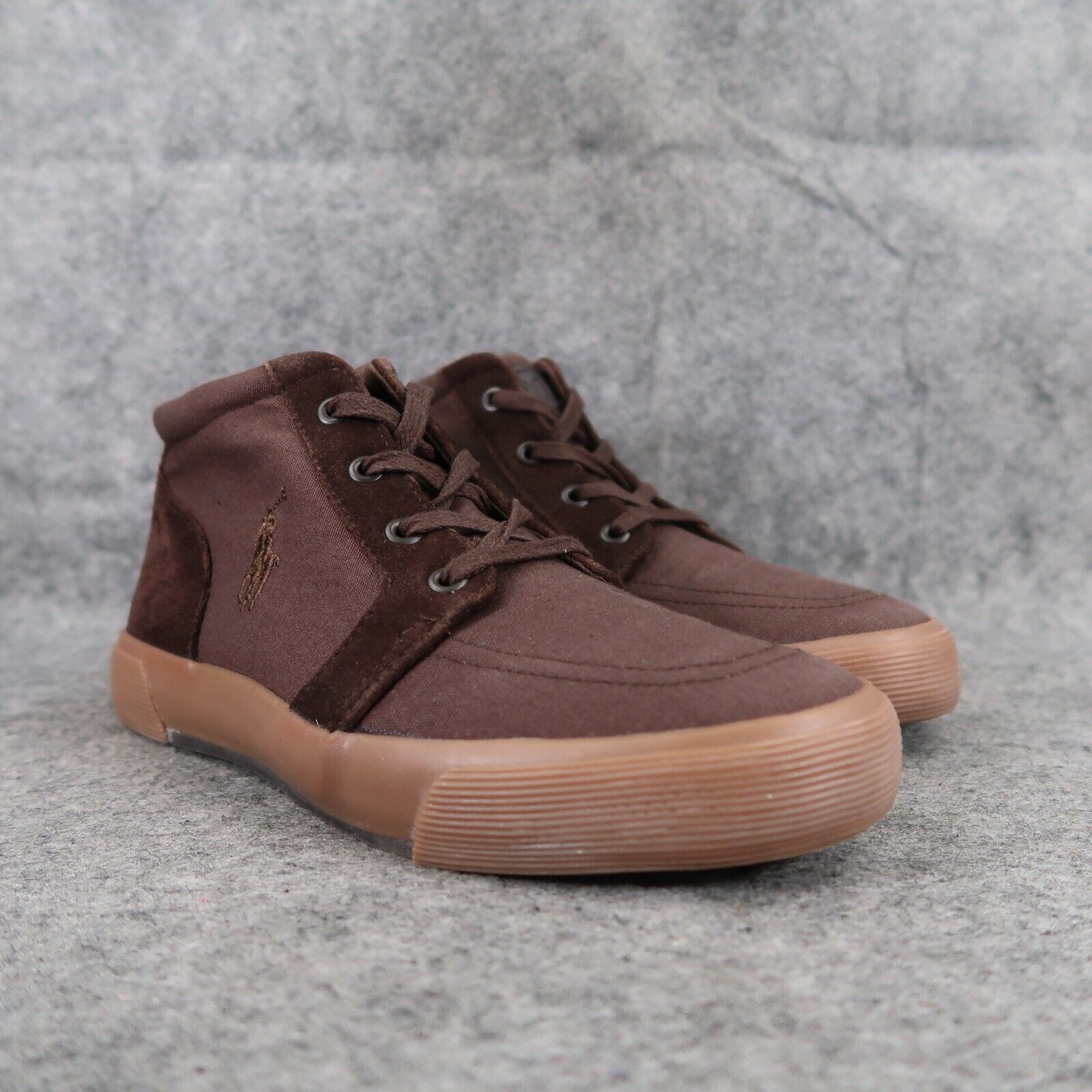 Polo Ralph Lauren Shoes Kids 5 Sneaker Chukka Casual Leather Canvas Boys Brown