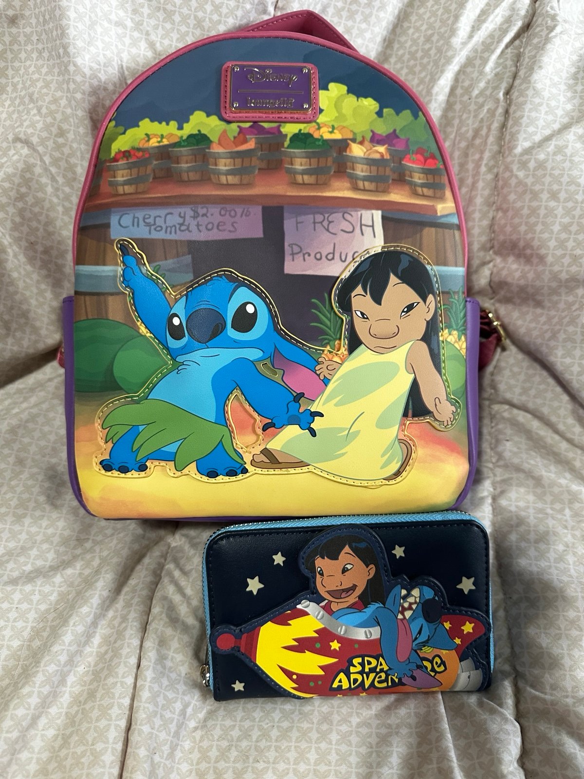 Lilo and Stitch Loungefly backpack and wallet set